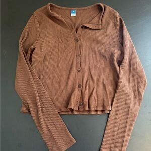 Old Navy Brown Ribbed Long Sleeve